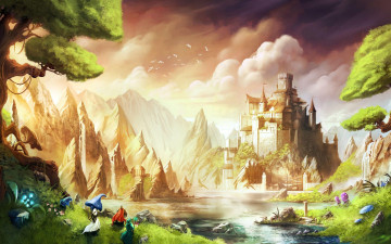 Картинка trine2 видео игры trine замок горы