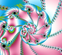 Картинка 3д+графика fractal+ фракталы розовая завитушка