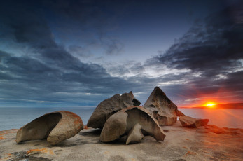 Картинка природа восходы закаты камни закат