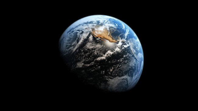 Обои картинки фото космос, земля, earth, from, space, blue, black