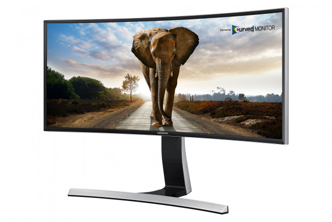 Обои картинки фото samsung unveils 24 inch 219 ultra wide-qhd curved monitor se790c, бренды, samsung, монитор