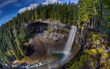 Картинка природа водопады лес пейзаж водопад