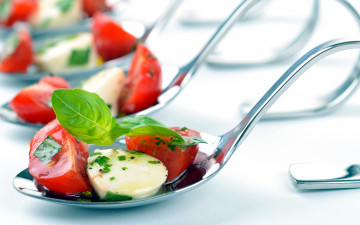 Картинка еда салаты +закуски сыр базилик помидоры