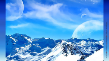 Картинка календари компьютерный+дизайн планета скала снег гора