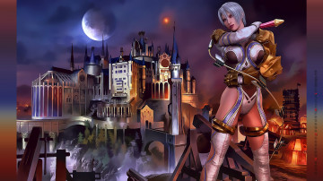 Картинка календари видеоигры замок девушка луна планета воительница