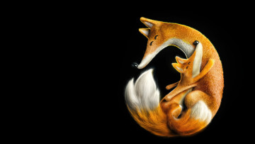 Картинка 3д+графика животные+ animals мама семья лисичка