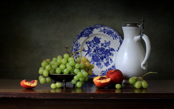 Картинка еда фрукты +ягоды виноград нектарины