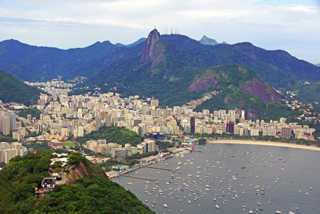 Обои картинки фото бразилия, рио, де, жанейро, города, берег, море, дома