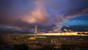 Картинка города париж+ франция tower eiffel башня панорама эйфелева