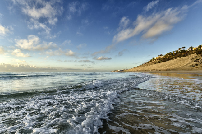 Обои картинки фото природа, побережье, волны, горизонт, пляж, океан