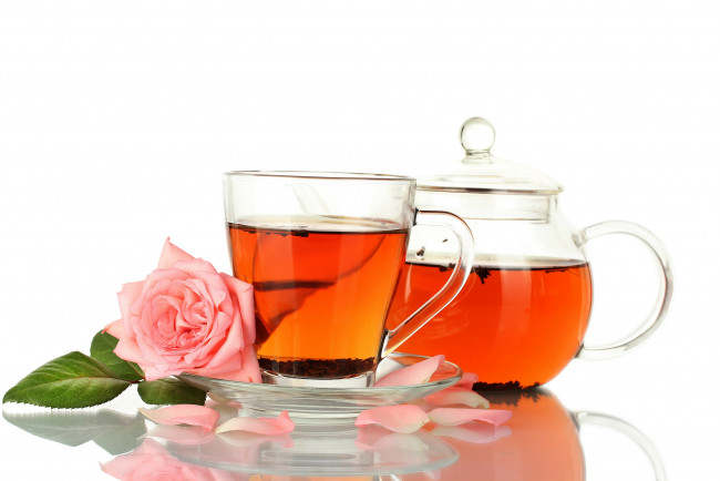 Обои картинки фото еда, напитки,  Чай, лепестки, розы, цветы, чай