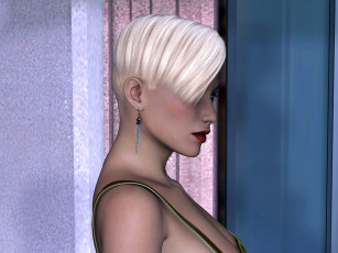 Картинка cassandra 3д+графика портрет+ portraits блондинка модель фон взгляд девушка