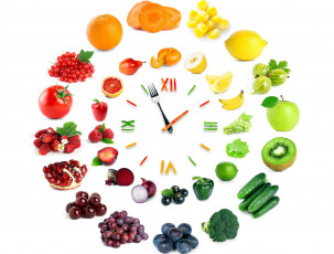 Картинка еда фрукты+и+овощи+вместе фрукты ягоды овощи часы