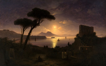 Картинка рисованное иван+айвазовский айвазовский лунная ночь корабли