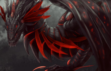 Картинка фэнтези драконы красный взгляд дракон крылья арт лапы фэнтази