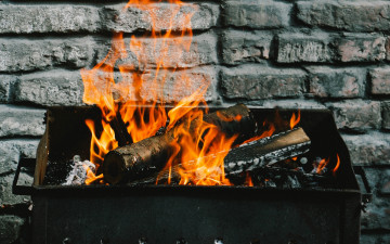 Картинка природа огонь дрова пламя очаг