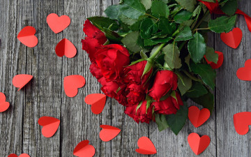 Картинка праздничные день+святого+валентина +сердечки +любовь сердечки розы
