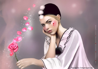 Картинка календари фэнтези девушка цветок лепестки пьеро взгляд calendar 2020