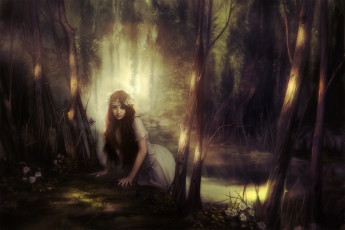 Картинка фэнтези девушки лес