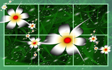 Картинка 3д графика flowers цветы фон узор лепестки