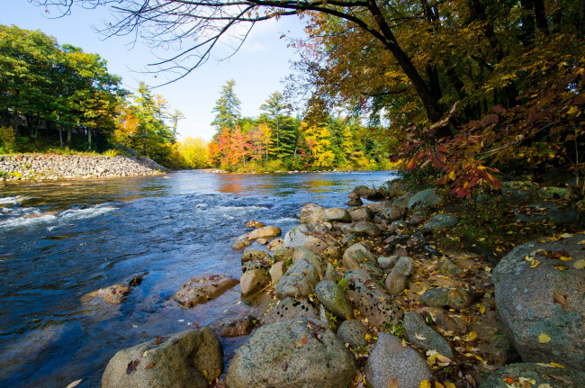 Обои картинки фото природа, реки, озера, сша, осень, нью, хемпшир