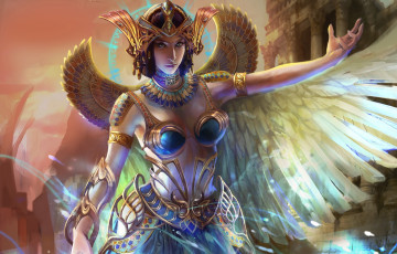 Картинка фэнтези маги +волшебники крылья богиня девушка арт isis