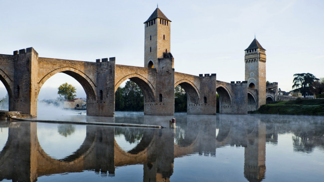 Обои картинки фото города, - мосты, франция, каор, старинный, мост, валантре