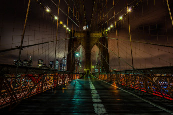Картинка brooklyn+bridge города нью-йорк+ сша простор