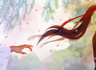 Картинка аниме mo+dao+zu+shi рука волосы лента