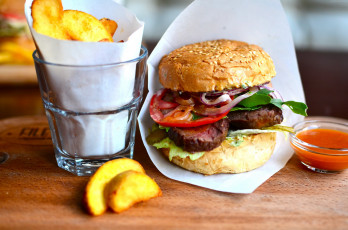 Картинка еда бутерброды +гамбургеры +канапе картофель гамбургер соус