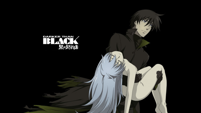 Обои картинки фото аниме, darker than black, darker, than, black, чёрный, фон, девушка, парень, yin, hei