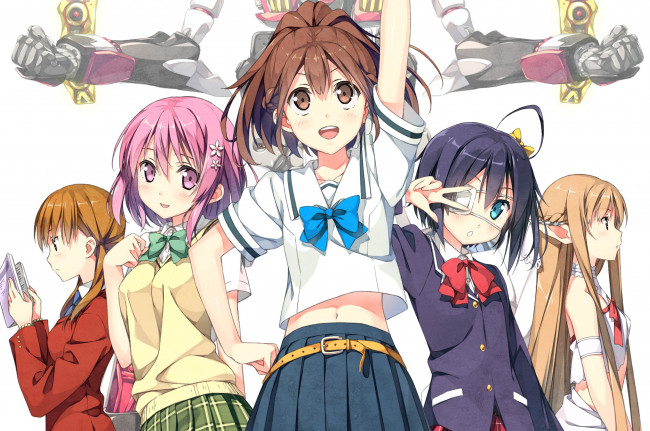 Обои картинки фото аниме, unknown,  другое, kantoku, mizutani, shizuku, девушки, yuuki, asuna, takanashi, rikka, senomiya, akiho, momo, velia, deviluke