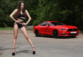 Картинка ford+girl+4 автомобили -авто+с+девушками красный girl ford li+moon
