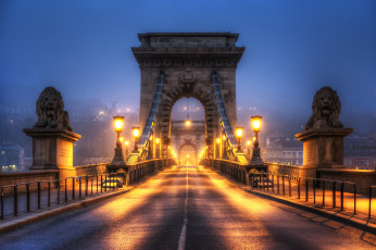 Картинка sz& 233 chenyi+chain+bridge+|+budapest +hungary города будапешт+ венгрия огни мост ночь