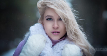 Картинка девушки -unsort+ лица +портреты блондинка лицо шарф свитер