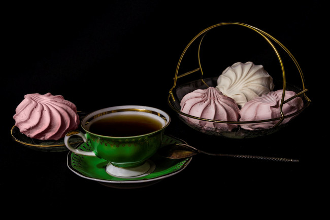 Обои картинки фото еда, напитки,  Чай, зефир, натюрморт, чай