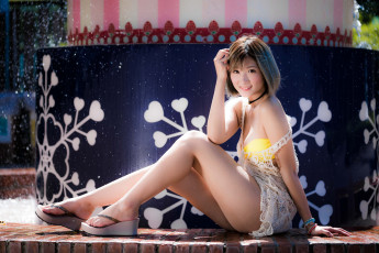 Картинка девушки -unsort+ азиатки макияж поза красотка наряд брюнетка модель девушка азиатка