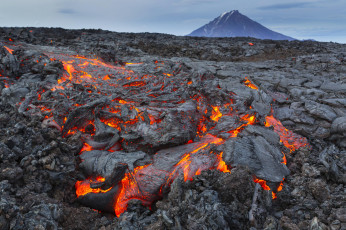 Картинка природа стихия лава извержение вулкан