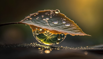 Картинка природа листья лист капли вода