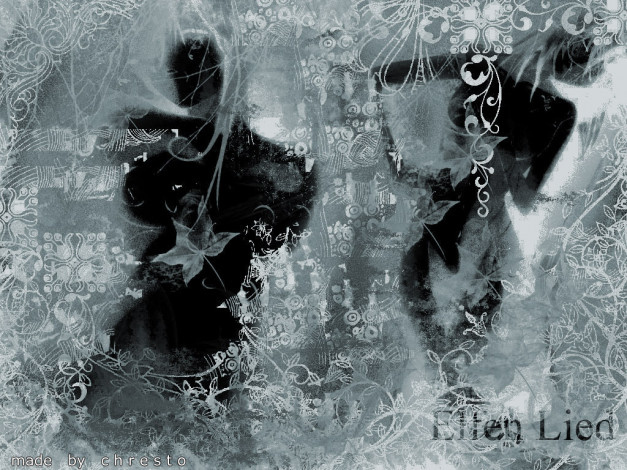 Обои картинки фото elfen, lied, art, аниме