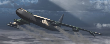 Картинка авиация 3д рисованые v-graphic полет облака самолет