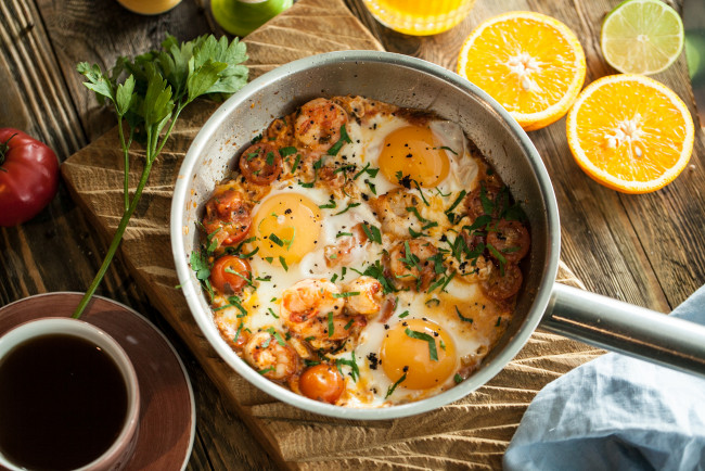 Обои картинки фото еда, Яичные блюда, блюдо, завтрак, яйцо, зелень