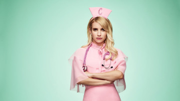 Картинка девушки emma+roberts блондинка чепчик медсестра форма стетоскоп актриса