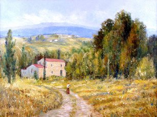 Картинка louis joesph cresenti рисованные дорога дом