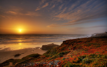 Картинка природа восходы закаты море закат берег