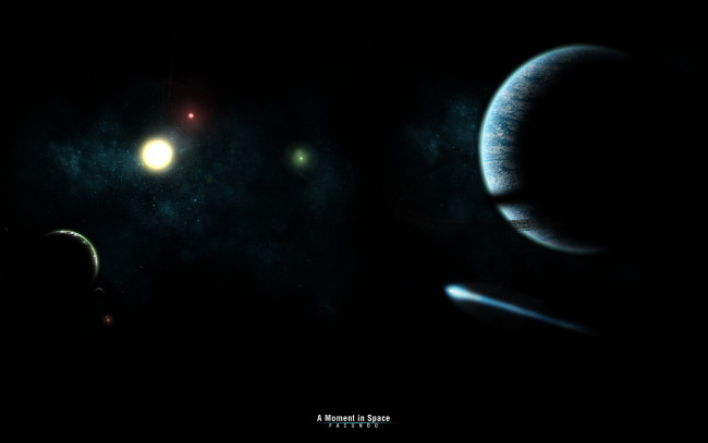 Обои картинки фото космос, арт, комета, планеты