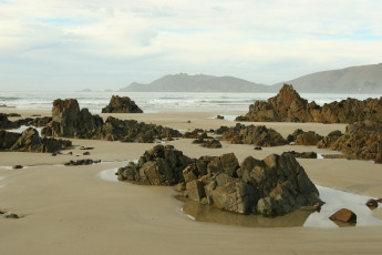 Картинка природа побережье water ocean sunlight clouds waves sand rocks