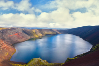 обоя природа, реки, озера, исландия, вулкан, озеро, island, небо