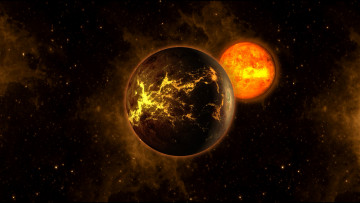Картинка lava planet космос арт пространство звезды планеты