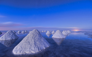 Картинка природа побережье закат море соль